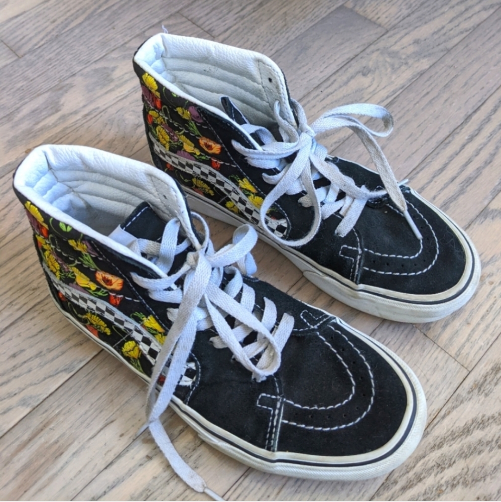 Vans Sk8-Hi floral suede platform sneakers, women's 5.6/men's 4.0